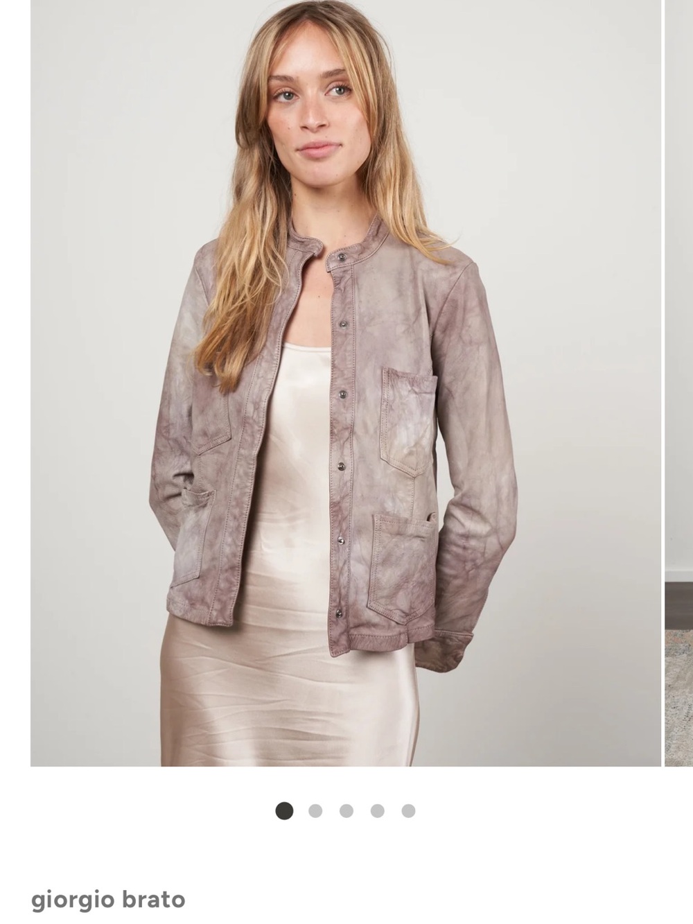 Giorgio Brato Women's Dusty Mauve Leather Jacket